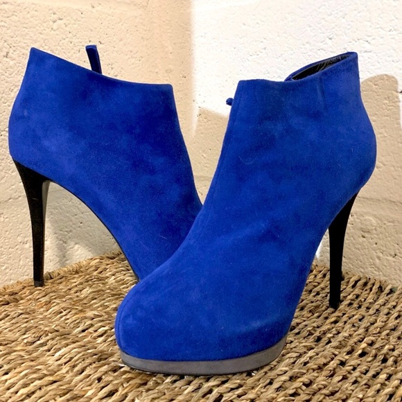 RARE 💙🖤Giuseppe Zanotti🖤💙 Suede Ankle Boot - Picture 12 of 13